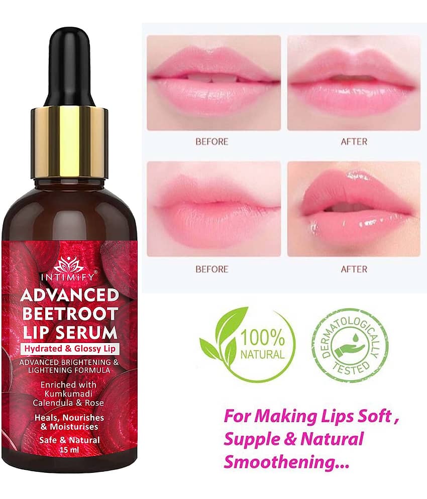 Intimify Beetroot Lip Serum, For Glossy, Shiny & Soft Lips, Natural Lip Balm (Pack of 1)