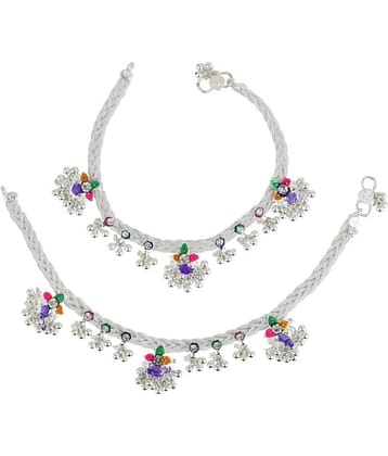 Charms Silver Anklets ( Pack of 1 )