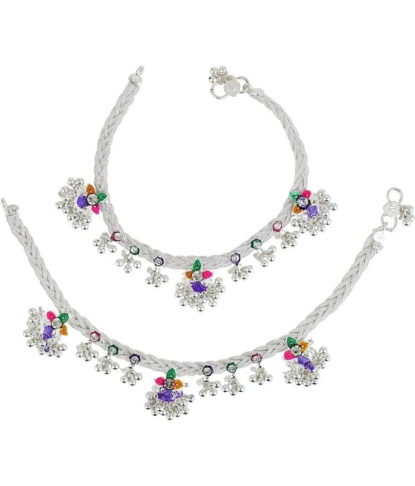Charms Silver Anklets ( Pack of 1 )