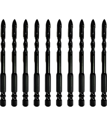 6mm (Cross Tip) Ceramic Multipurpose Drill Bit for Glass, Tile, Wood, Concrete, Stone (Pack of 10)
