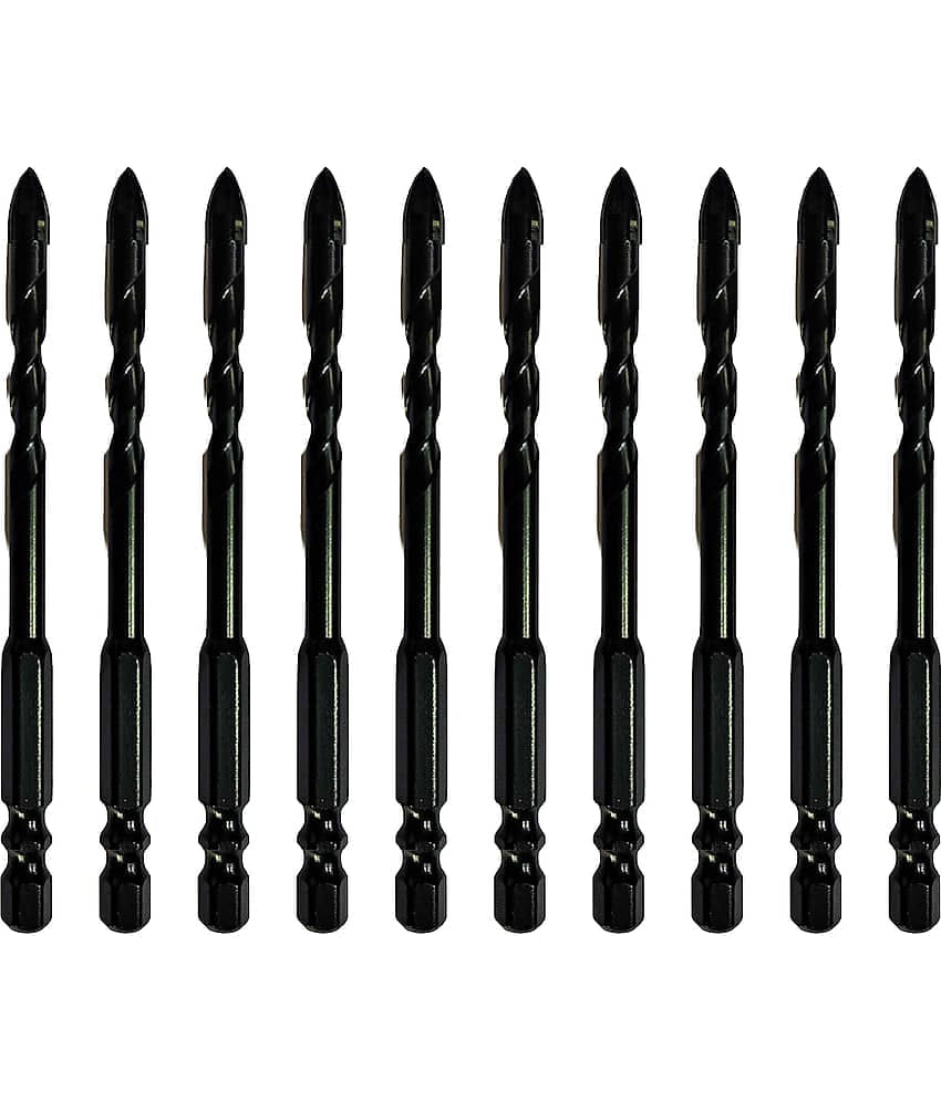 6mm (Cross Tip) Ceramic Multipurpose Drill Bit for Glass, Tile, Wood, Concrete, Stone (Pack of 10)