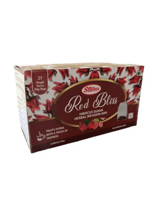 STANES Red Bliss Hibiscus Guava Herbal Infusion Dips 25 Bags