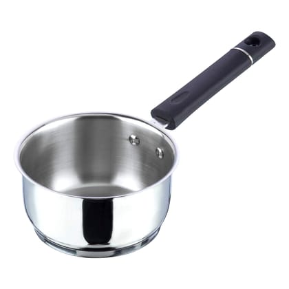 Vinod Stainless Steel Tivoli Saucepan Without Lid-(Induction Friendly) (Size - 14cm-1.1 Ltr) by Mahavir Home Store