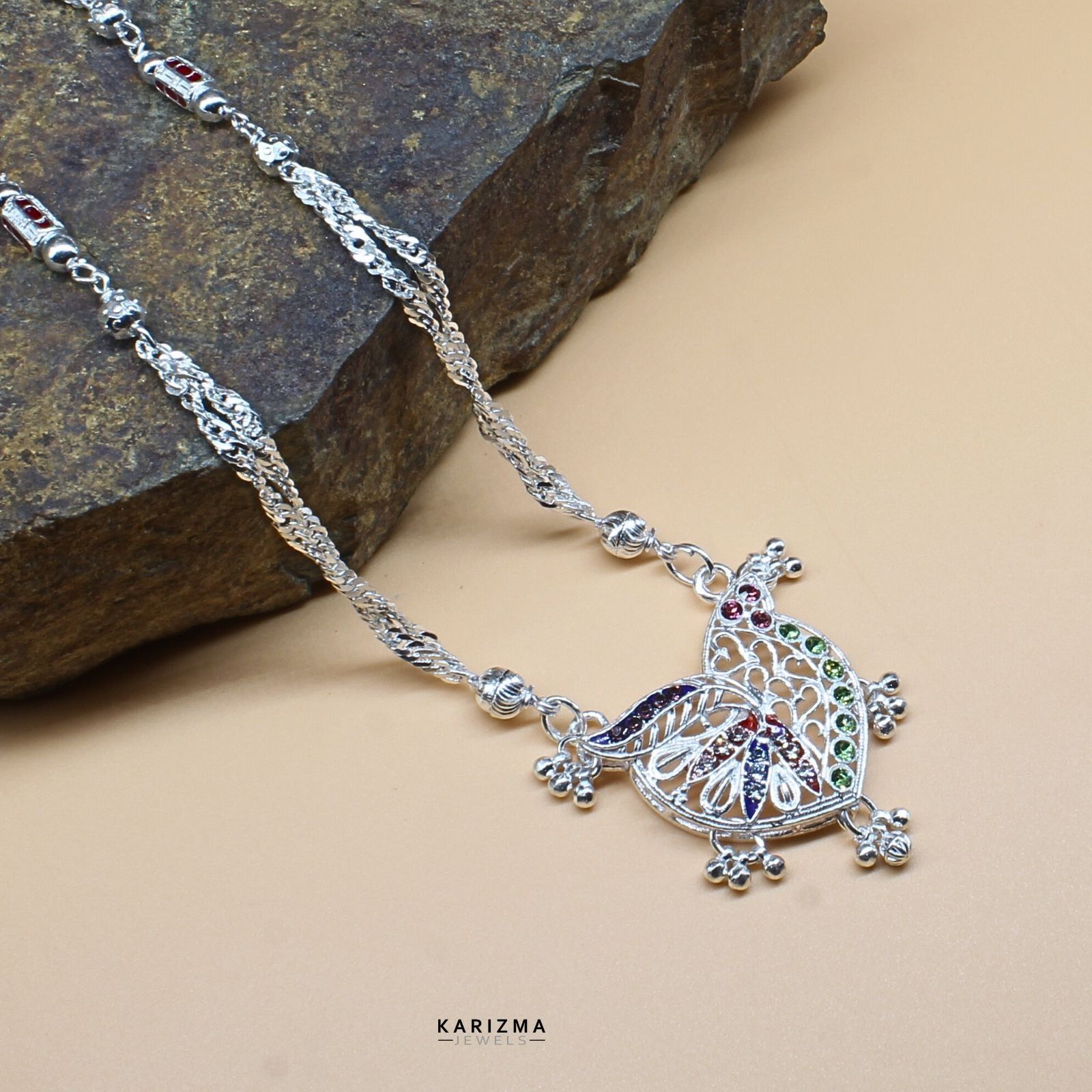 Real Sterling Silver gorgeous Mangalsutra women necklace chain for wife