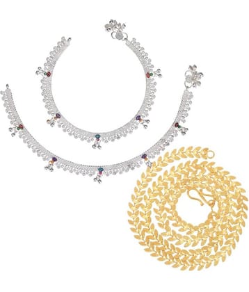 AanyaCentric Multicolor Anklets ( Pack of 3 )