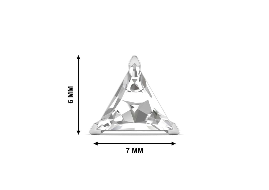 Triangle Solitaire CZ Ear Stud For Him (1 Pc Only)