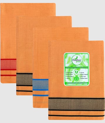 Feather Green - Multicolor Cotton Men's Lungi ( Pack of 4 )