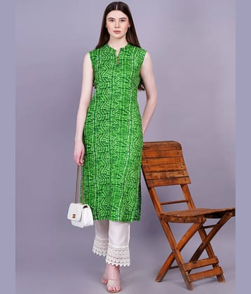 JC4U Rayon Printed Straight Women's Kurti - Green ( Pack of 1 )