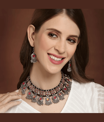 Sunhari Jewels Multi Color Alloy Necklace Set ( Pack of 1 )