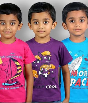 JILZ Pack of 1 Boys Cotton T-Shirt ( Multi Color )