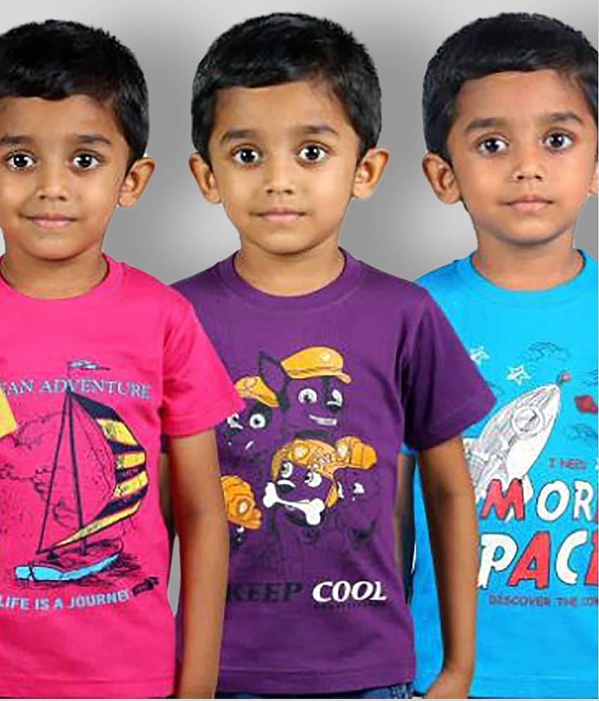 JILZ Pack of 1 Boys Cotton T-Shirt ( Multi Color )