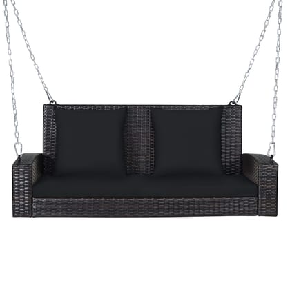 MJA FURNITURE Patio Outdoor Double Seater Swing Chair Without Stand for Balcony, Garden | Rattan & Wicker Hammock Jhula for Adults