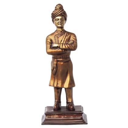Handcrafted Brass Swami Vivekanand Ji Statue - Spiritual Showpiece for Home Decor, Height : 26 Inch (BSMAS1354 G)