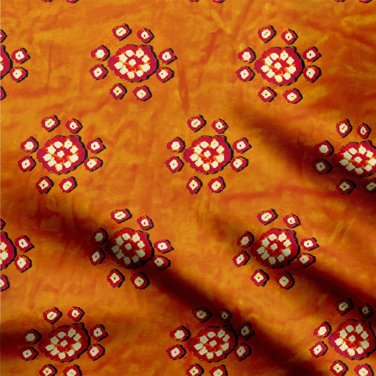 Orange bandhani-Cotton
