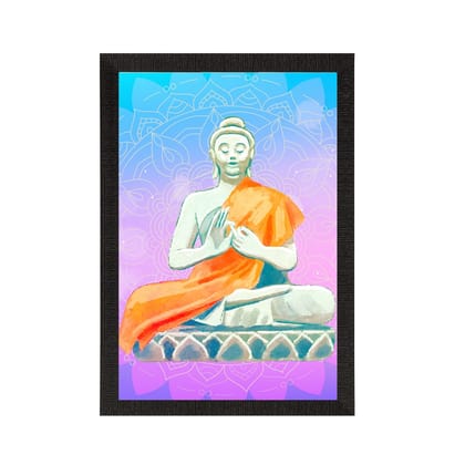 Meditating Lord Buddha Satin Matt Texture UV Art Painting