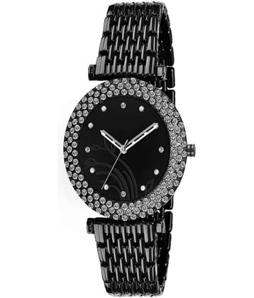 Renaissance Traders - Black Metal Analog Womens Watch