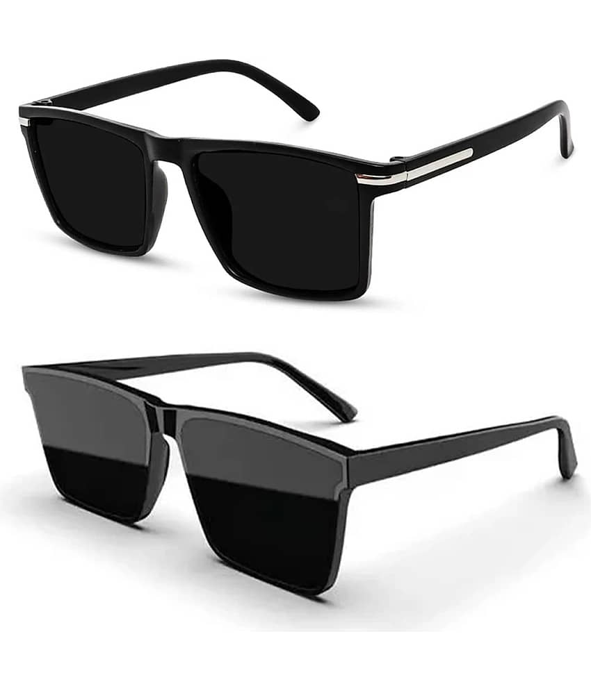 Elligator Multicolor Rectangular Sunglasses ( Pack of 2 )