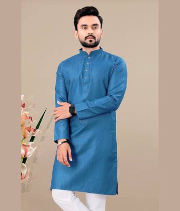 Balaji's Blue Cotton Men's Regular Kurta ( Pack of 1 )