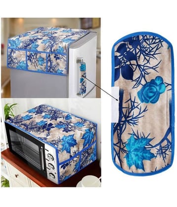 E-Retailer Set of 3 Polyester Blue Fridge Top Cover