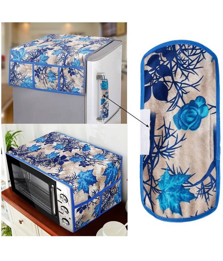 E-Retailer Set of 3 Polyester Blue Fridge Top Cover