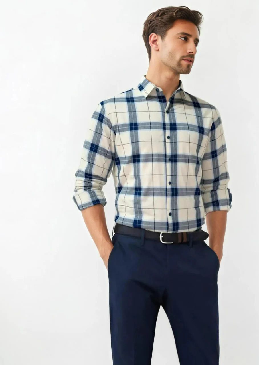 Cotton Slub Chex Shirt #41974