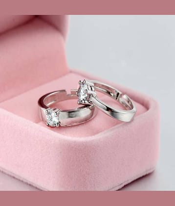 Thrillz Silver Couple Ring ( Pack of 2 )