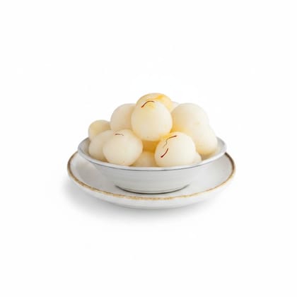 Saffron Rasgulla - 4 kg - One bowl