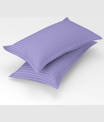 gharsaaz - Pack of 2 Poly Cotton Vertical Striped Standard Size Pillow Cover ( 68.58 cm(27) x 43.18 cm(17) ) - Black