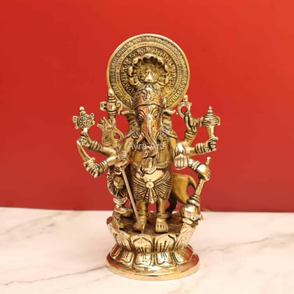 Protective Drishti Ganesha in Brass - 11.3 Inch Height