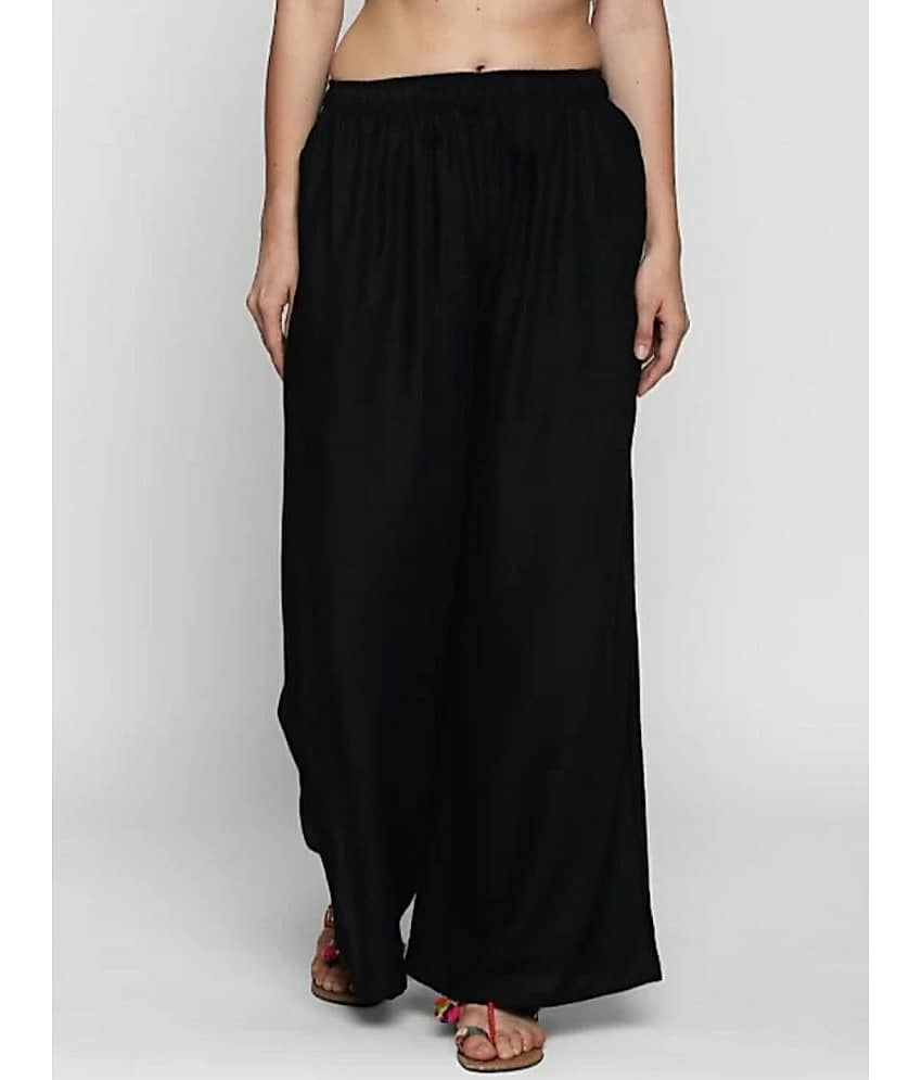 EAPNT - Black Rayon Flared Women's Palazzos ( Pack of 1 )