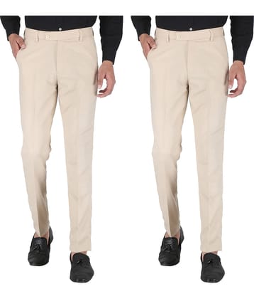 Playerz - Multicolor Polycotton Slim - Fit Men's Formal Pants ( Pack of 2 )