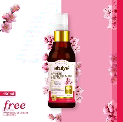Atulya Japanese Cherry Blossom Body Mist | Revitalizing and Nourishing - 150ml