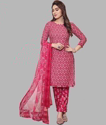 Kashvi Unstitched Crepe Printed Dress Material - Pink ( Pack of 1 )