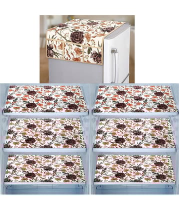 E-Retailer Set of 7 PVC Brown Fridge Top Cover