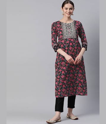 Vbuyz - Pink Cotton Women's Straight Kurti ( Pack of 1 )