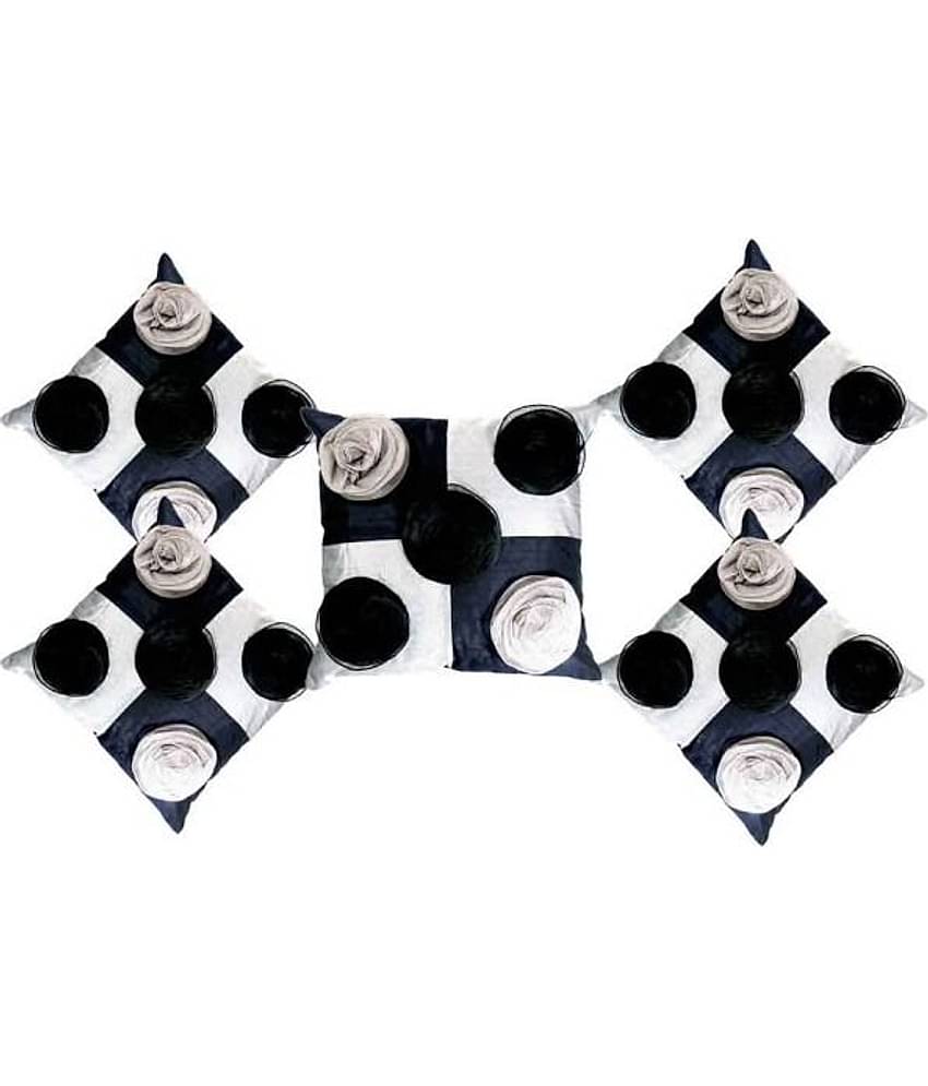 Belive-Me Set of 5 Poly Dupion Cushion Covers 40X40 cm (16X16)