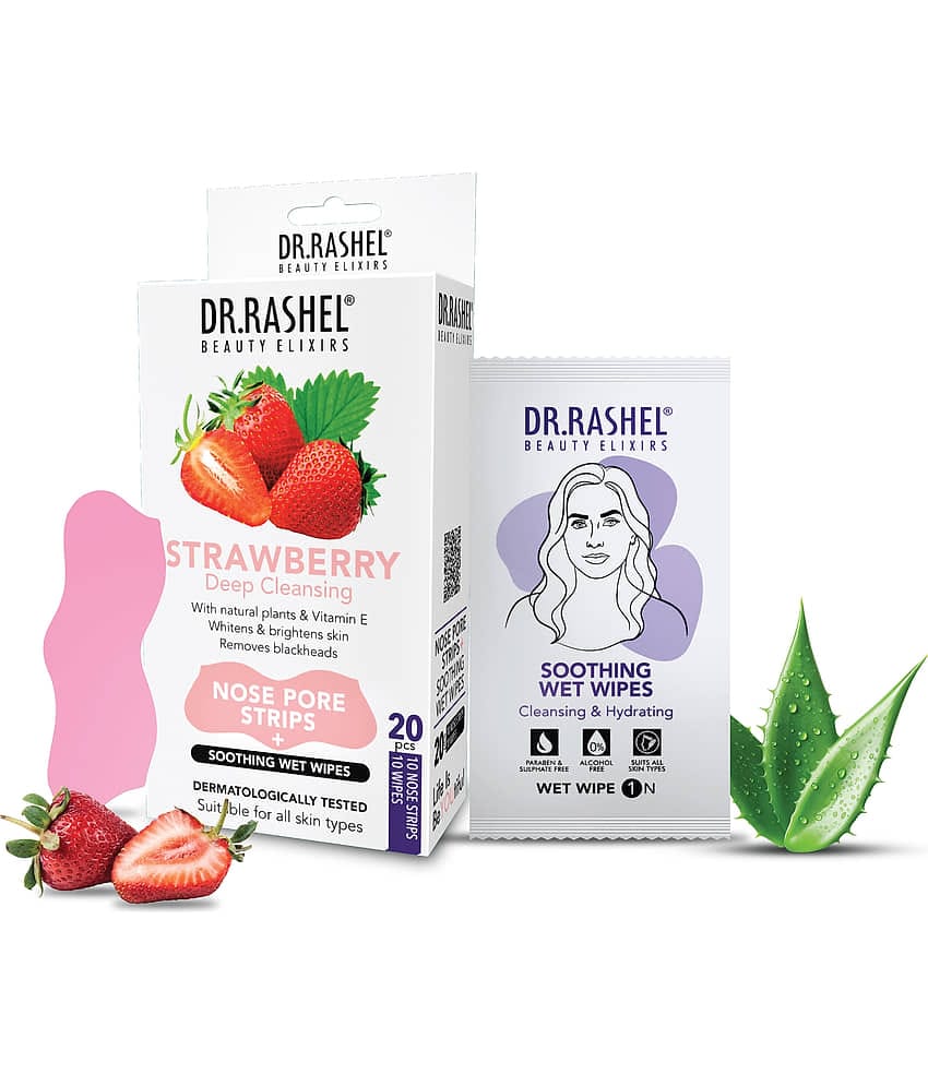 DR.RASHEL Strawberry Nose Strip for blackheads removal for Men and Women(10 Strips)