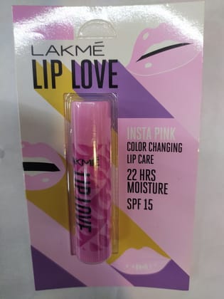 Lakme Lip love Insta pink Color changing Lip care 22 hrs Moisture Spf 15 