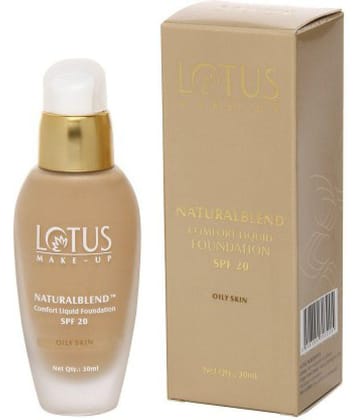 Lotus Make, Up Naturalblend Comfort Liquid Foundation SPF, 20 Buff(Oily)