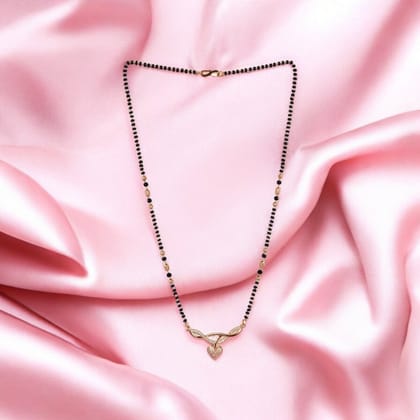 American Diamond Rose Gold Plated Designer Mangalsutra Pendant for Girls and Women (With Chain)-rose gold