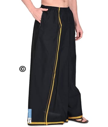 GOWRI TEX Cotton Blend Men's Lungi Black ( Pack of 1 )