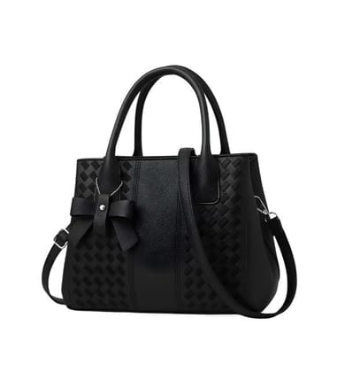 DARSHANS Women's PU Leather Solid Shoulder Zipper Handbag (Black)-PID65128