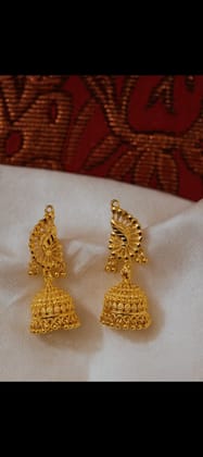 Traditional Gold Plated Peacock Jhumka Earrings for Women (Gold) | Elegant Ethnic Design | Festive & Wedding Wear