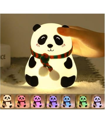 QitmirMKT Trendy Panda Lamp best for Gifts / Gifting, Touch Silicone Table Lamp 7W Multicolor Emergency Light ( Pack of 1 )