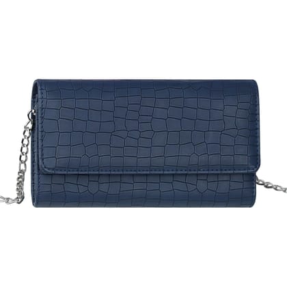 The Wallet Store Croco Design Sling Bag - Blue