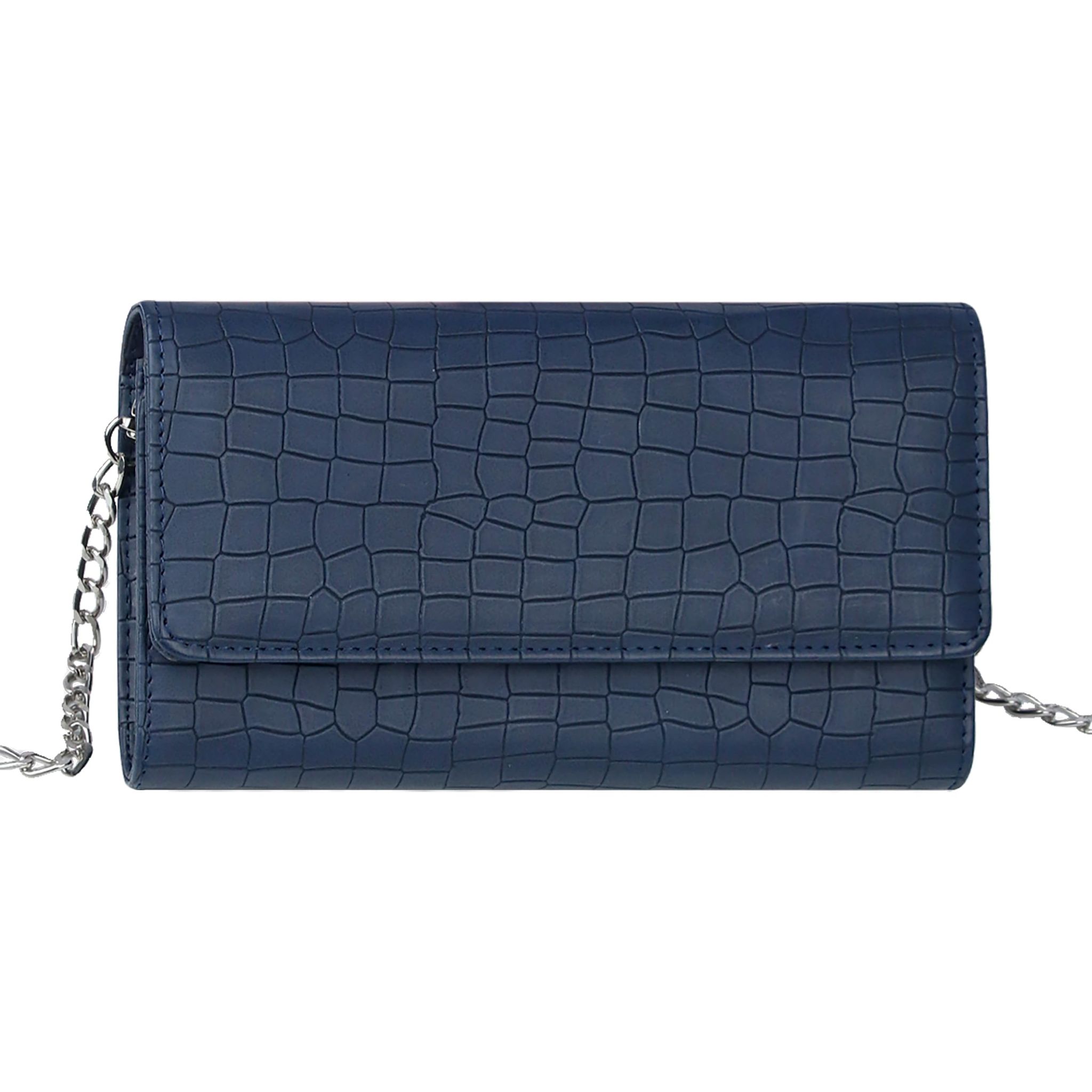 The Wallet Store Croco Design Sling Bag - Blue
