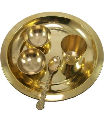 NEO CLASSIC Laddu Gopal Bhog Thali Set (1 Set, Brass) (5 Pieces, Gold) ( 7 inch)