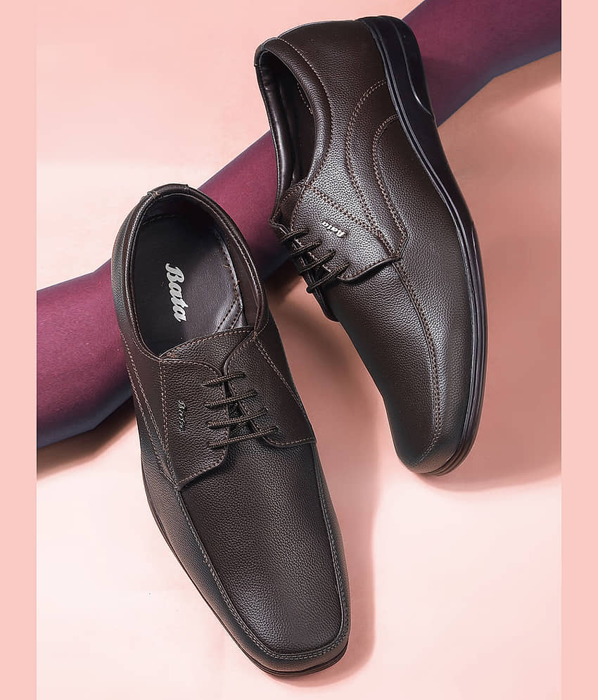 Bata Brown Men's Derby Formal Shoes