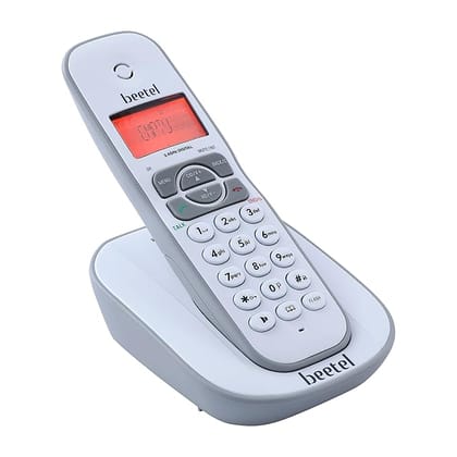 Beetel X73N Cordless 2.4Ghz Landline Phone with Caller ID Display, 2-Way Speaker Phone with Volume Controls, Auto Answer, Alarm Function, Stylish Design (Grey/White)(X73N)