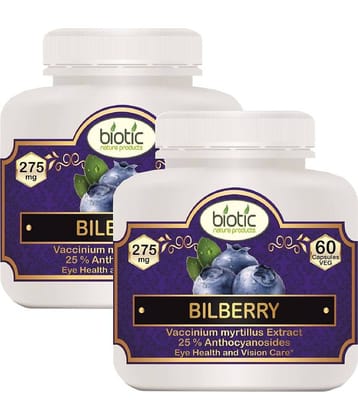 Biotic Bilberry Extract Capsules - 275mg Capsule 120 no.s Pack of 2